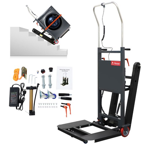441 lbs Max Load Capacity, Folding Stair Climbing Dolly with Rubber Tracks Black - Picture 4 of 9