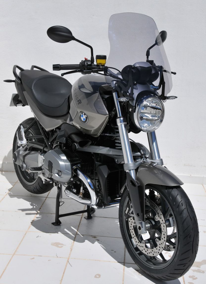 Bulle HP Ermax 50,5 cm grise pour éliminer les turbulences sur BMW R 1200 R
