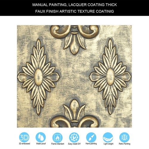 Ceiling Tiles For Dining interior pvc wall panels PL63 Ancient gold 10pcs - Picture 6 of 24