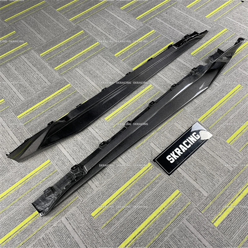 Fits Ford Mustang 2015-2023 Real Carbon Fiber Bodykits Side Skirts Extension Lip - Image 4 of 4