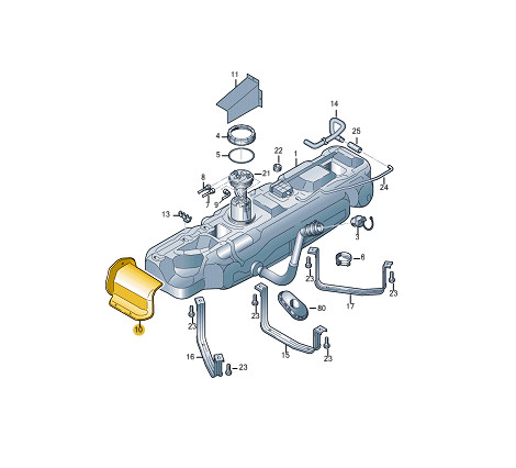 Plaque de protection du réservoir de carburant Volkswagen Crafter 2F 2E0201973A