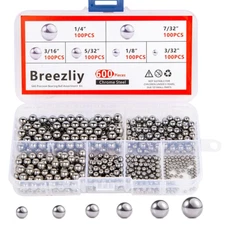 600 Piece 6 Sizes Assorted Loose Bicycle Bearing Balls 1/4" 7/32" 3/16" 5/32" 1/