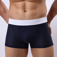 ZONBAILON Men's Underwear Breathable Mesh Sexy See-through Elastic Boxer Briefs