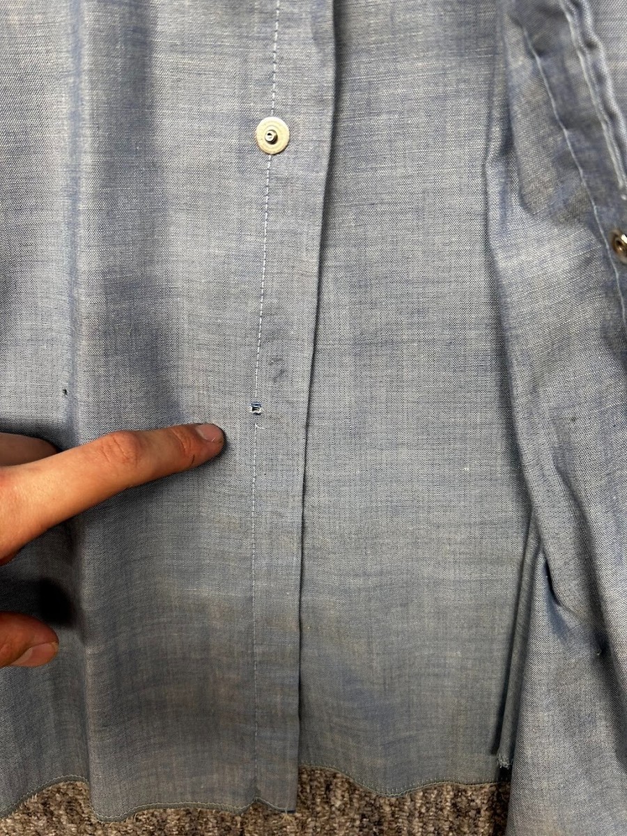 Vintage Dee Cee Western Wear Sawtooth Chambray Pearl Snap