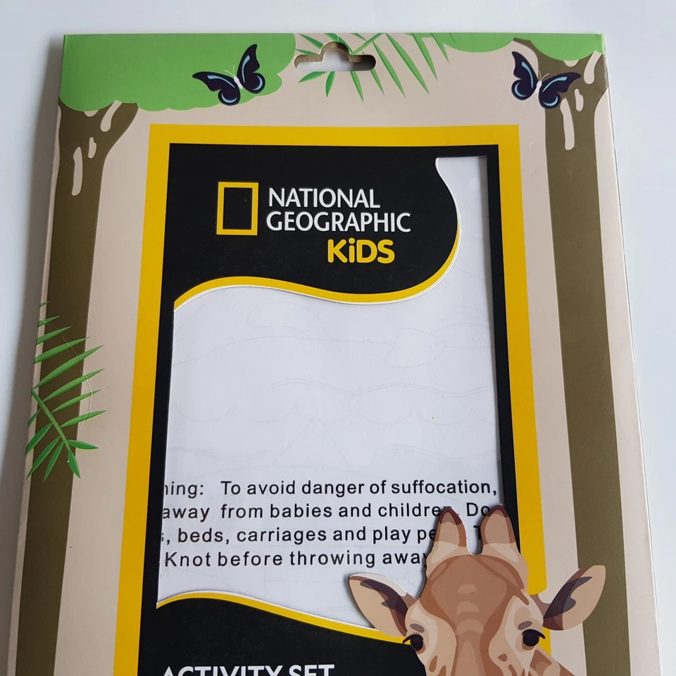 National Geographic Kids Activity set pencil drawing paper animals giraffe #4479 - Image 2 of 4