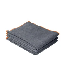 Microfiber Cleaning Cloths 16''x16'' (3 Pack) Car Home Office Kitchen Grey Cloth