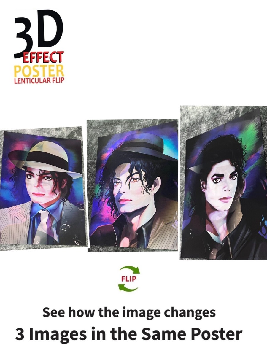 King of Pop-Michael Jackson Poster 3D Lenticular Flip Effect,3