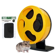 Silent Runner Wheel 9" + Cage Attachment - Durable & Quiet - Hamster Gerbil Mice