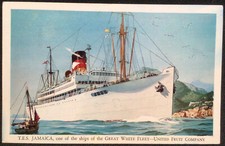 T E S Ship Jamaica United Fruit Company Vintage Postcard