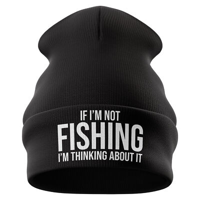 Lustige Beanie Mütze Fischoberteil Not Fishing I Thinking About It Angeln Geschenke für Männer