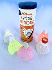 Vintage JC Higgins 5 Outdoor Plastic Suttlecocks Can Badminton Birdies 1395
