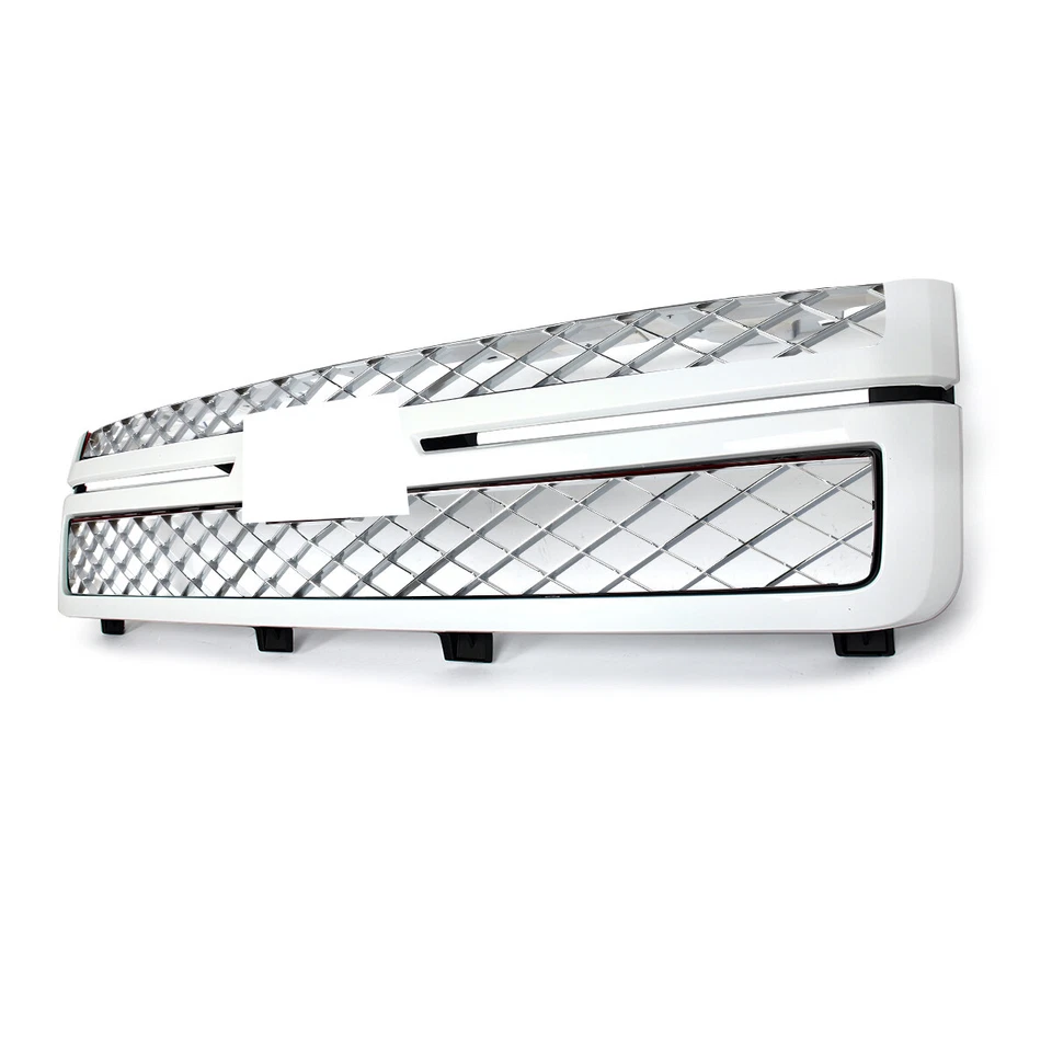 Summit White Front Grille w/ Chrome Mesh For 2011-2014 Silverado 2500HD 3500HD - Изображение 3 из 4