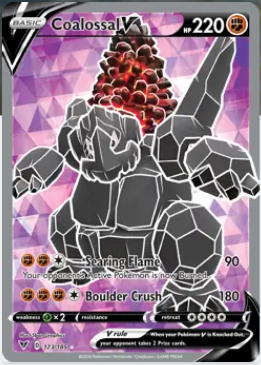 Pokemon TCG Vivid Voltage Coalossal V 173/185 Ultra Rare - NM