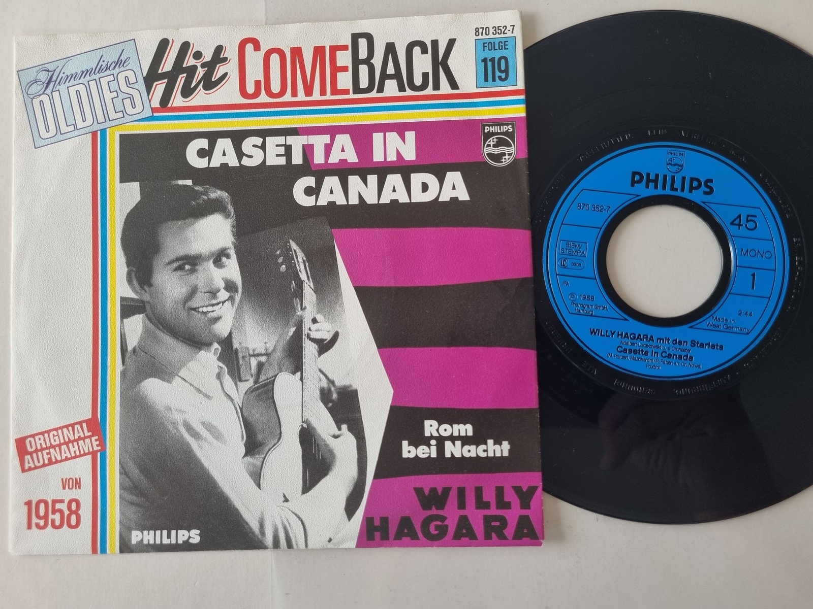 Willy Hagara - Casetta in Canada 7'' Vinyl Germany HIT COMEBACK
