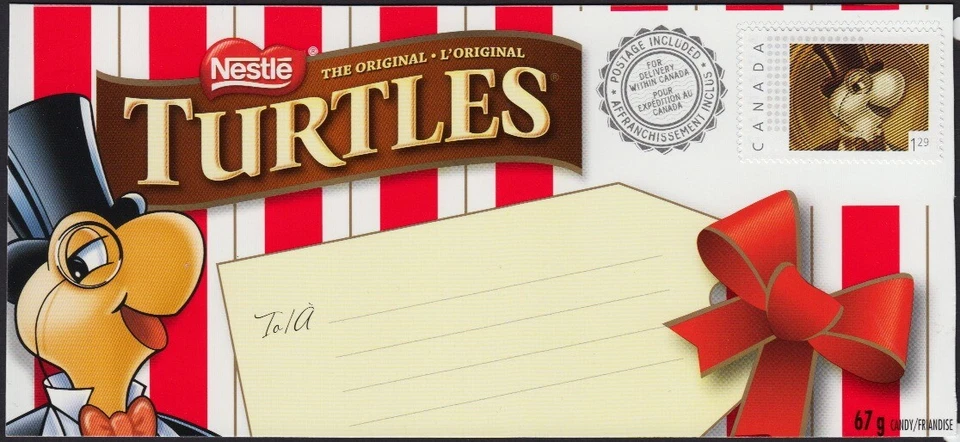 NESTLE - TURTLES = TURTLE promo PICTURE POSTAGE stamp Mint on paper Canada 2013 Foto 2 de 3