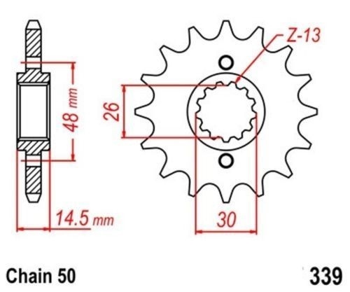 Pignon sortie boîte 16 dents chaîne 530 Honda CB 750 F Bol d'Or RC04 1980 1981 1982