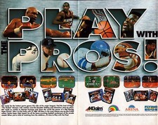 1992 PLAY WITH THE PROS Video Game Promo 2 PG PRINT AD - GEORGE FORMAN KO MLB