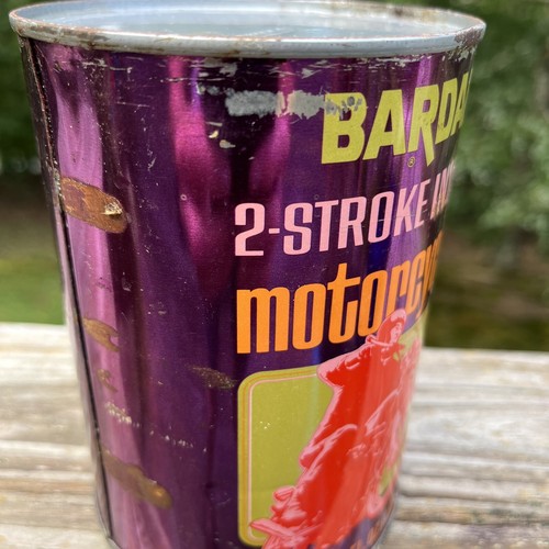 Original 1970s Bardahl Motorcycle Motor Oil Can-Full - Picture 3 of 6