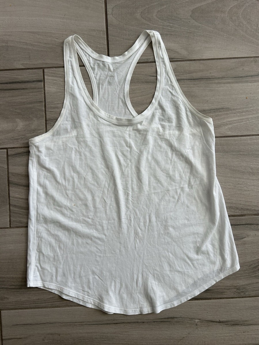 Lululemon Women's Scoop Neck Athletic Racerback Tank Top White