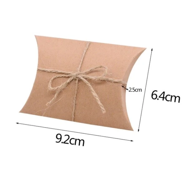 Geschenkbox Pillow Box Kraftpapier Schachtel Geschenkverpackung Schmuck Geld - Bild 2 von 2