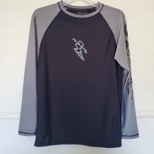 Da Hui Rash Guard Long Sleeve Shirt Men s Sz M Medium Black Gray Polyester Spndx
