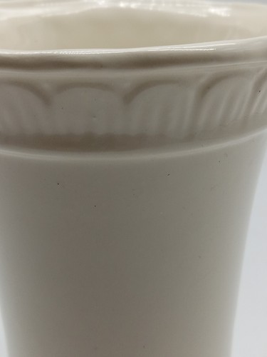 Vtg Japanese White Porcelain Vase/Brush Holder 1930s Cut Out Bottom 5 inch Tall - Picture 4 of 10