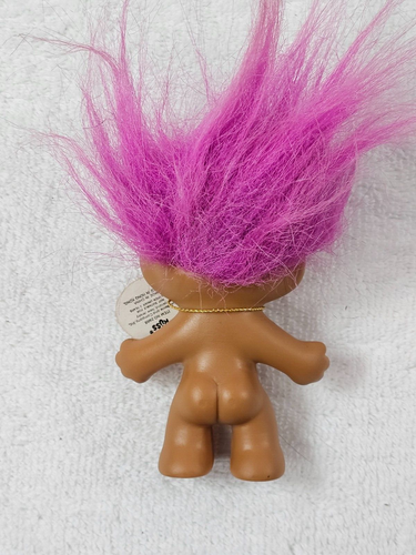 VTG Troll Doll 3" Russ Lucky Bingo Lottery Purple Hair w/Pot of Gold Tag 1990's - Picture 7 of 8