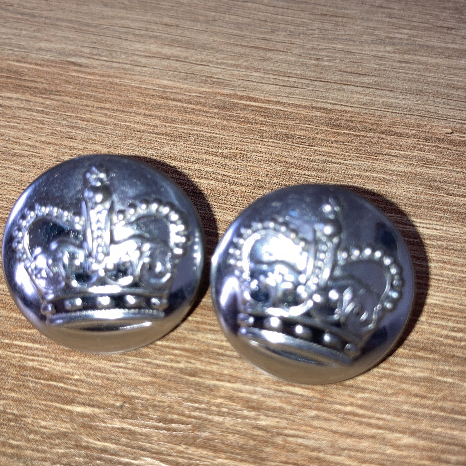 Pair of Military & Security Crown Buttons - Made By Buttons Ltd B’Ham (0984)