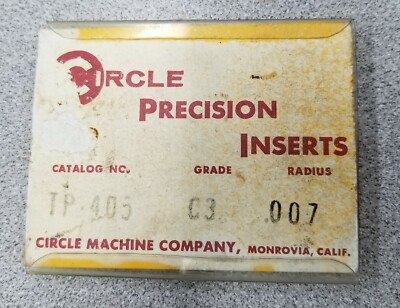 Circle Machine Co Precision Inserts CAT# TP-405 Radius .007 Grade C3 TP405 QTY 6