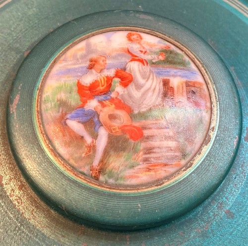 Vintage Large 7 Inch Diameter Baby's Nursery Metal Music Box Brahm's Lullaby - Picture 6 of 11