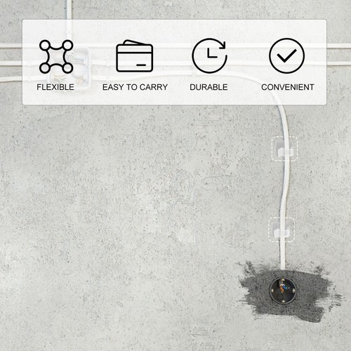 100PCS Cable Management Clips Cable Management Clips Self Adhesive Wire Clips - 第 3/11 張圖片