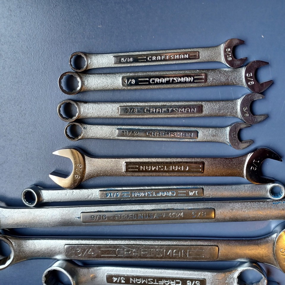 Lot of 13 Craftsman Wrenches Made In USA Standard SAE Open Combo X3 SEE PICS eBay