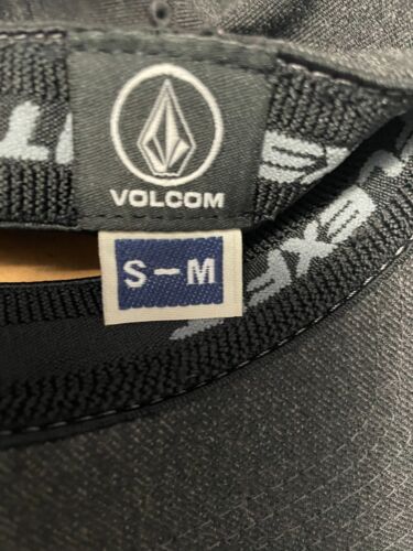 Volcom Hat Mens Flex Fit Embroidered Classic Logo Heather Charcoal Grey S/M - Picture 4 of 5