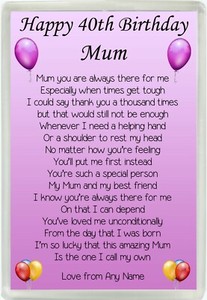 40th mum birthday presents