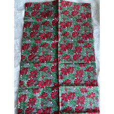 2y, Christmasfabric, large poinsettia fabric, white and red poinsettia fabric