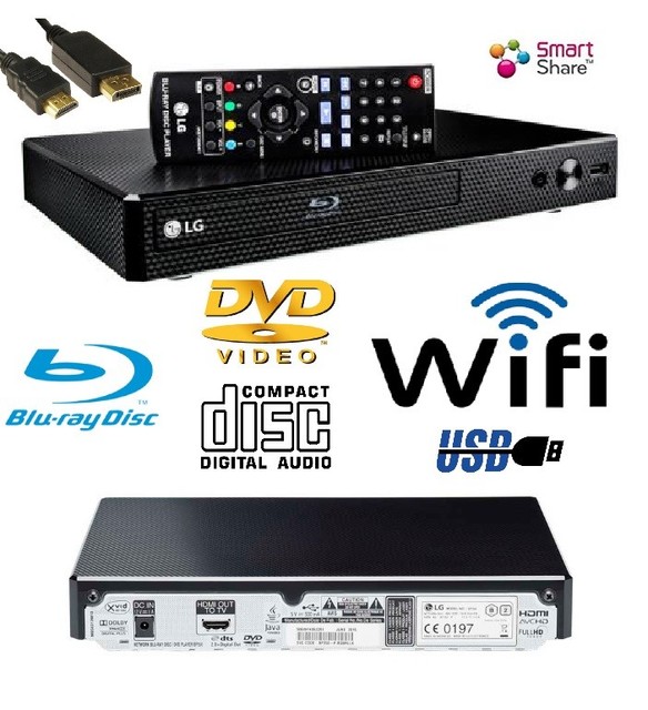 LG BP350 Smart Bluray and DVD Player Black (BP350.EGBRLLM) for sale