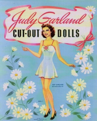 VINTAGE UNCUT 1941 JUDY GARLAND PAPER DOLLS~TEN PGS CLOTHING #1 TOP REPRODUCTION