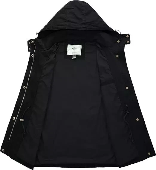 WenVen Women mid-season parka jacket, removable hood, trench coat, cotton size L - Image 3 of 4