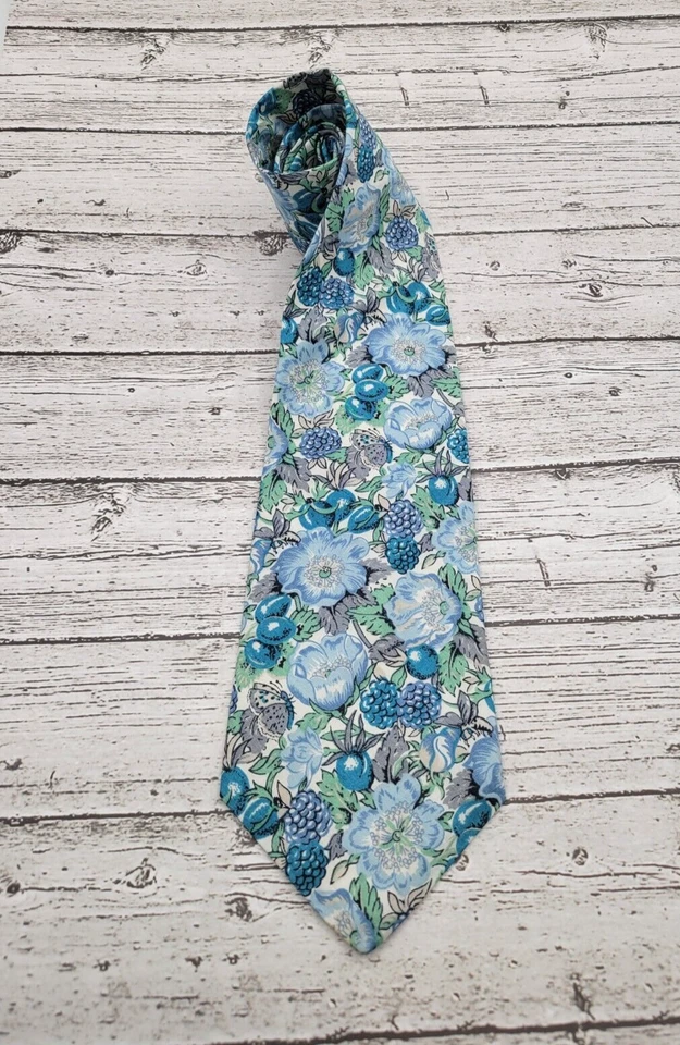 Corbata de algodón LIBERTY OF LONDON diseño de archivo corbata diseño de jardín floral O187 Foto 3 de 4