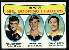 1971 TOPPS #3 PHIL ESPOSITO-BOBBY ORR-JOHNNY BUCYK