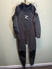 Rip Curl Batwing Wetsuit Fireskin 4.3 Core Sealed Large Black Surf Ocean GUC