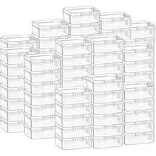 100 Pcs Clear Plastic Beads Storage Containers Box Small Clear Boxes with Hinged