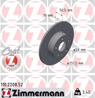 2X Zimmermann Bremsscheibe Sport Z 110.2208.52 FüR Alfa 147 156 164 Lancia Thema