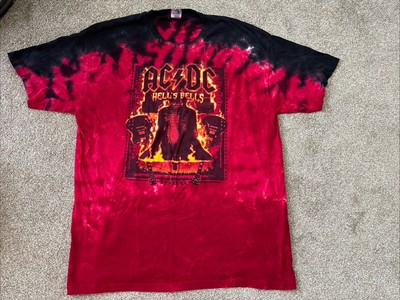 AC/DC Hell's Bells Tie Dye T-Shirt Men's Size 2XL Vintage 00s Rock Concert Tee