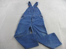 Vintage Round House Overalls Mens 38x29 Blue Denim Bib Carpenter Workwear USA
