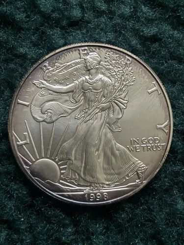 U.S. Mint American Eagle 1998 1 oz Silver Coin .999 Fine One Dollar Uncertified