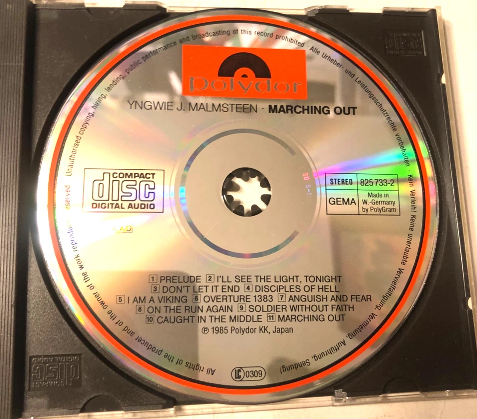 Yngwie Malmsteen's Rising Force   Marching Out (CD 1985 Polydor ) early German p - Image 3 of 4