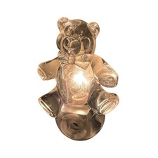 Vintage Clear Acrylic Crystal Teddy Bear Plug In Sensor Nursery Night Light