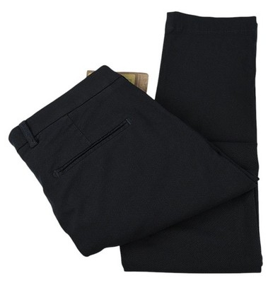 ENTRE AMIS Navy Textured Cotton Stretch Flat Front Crop Chino Pant 48 Italy NWT