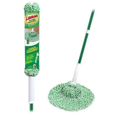 Tornado Twist Mop with Cotton Blend Head and Steel Handle Green White
